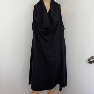 Moyuru Asymmetrical draped neck Black Dress size m medium